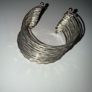 Elegant Silver Wire Cuff Bracelet